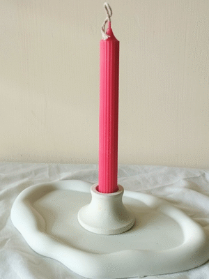 Ribbed Taper Candle