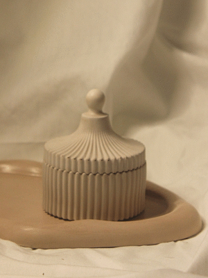 Concrete Ribbed Jar